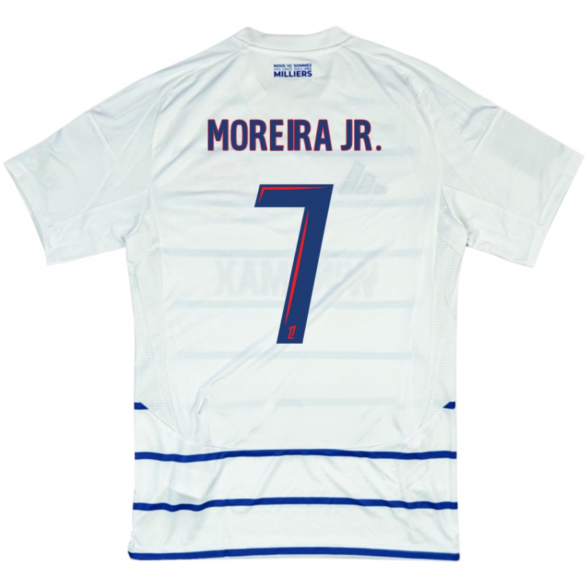 Niño Camiseta Diego Moreira #7 Blanco Azul 2ª Equipación 2024/25 La Camisa Argentina