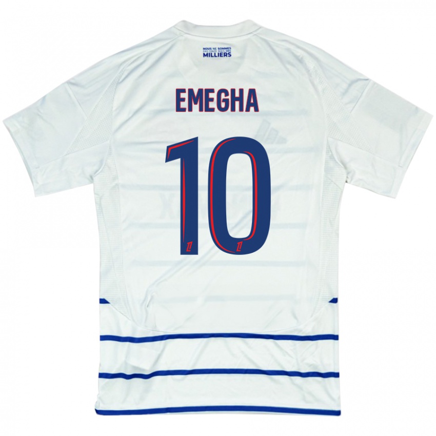 Niño Camiseta Emanuel Emegha #10 Blanco Azul 2ª Equipación 2024/25 La Camisa Argentina