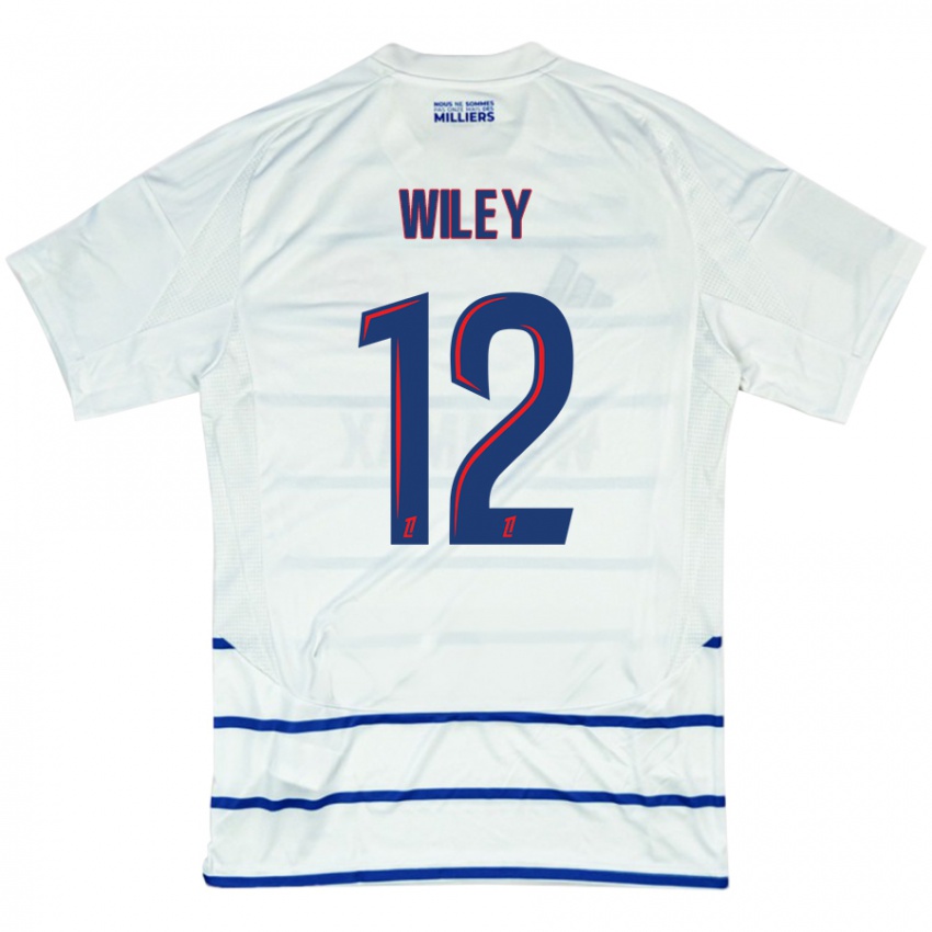 Niño Camiseta Caleb Wiley #12 Blanco Azul 2ª Equipación 2024/25 La Camisa Argentina