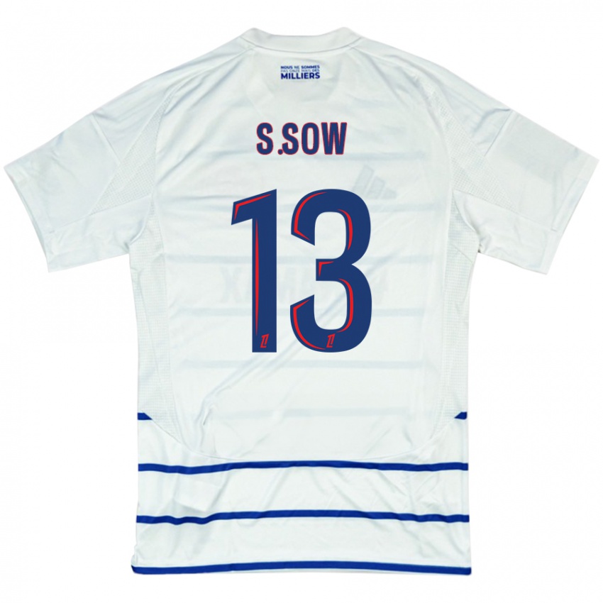 Niño Camiseta Saïdou Sow #13 Blanco Azul 2ª Equipación 2024/25 La Camisa Argentina