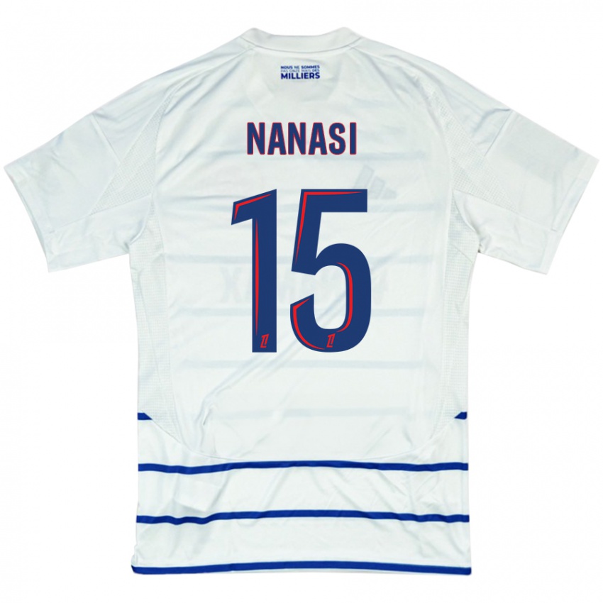 Niño Camiseta Sebastian Nanasi #15 Blanco Azul 2ª Equipación 2024/25 La Camisa Argentina