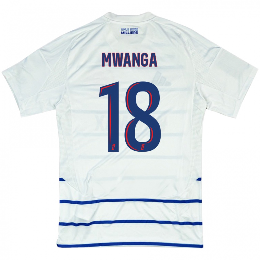 Niño Camiseta Junior Mwanga #18 Blanco Azul 2ª Equipación 2024/25 La Camisa Argentina