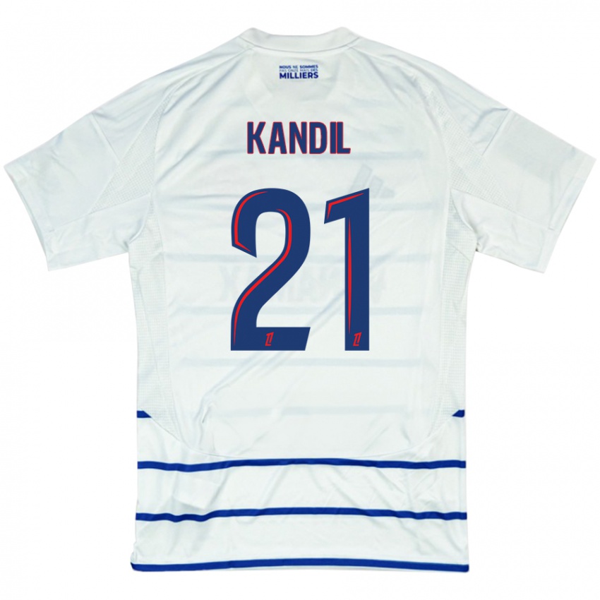 Niño Camiseta Nordine Kandil #21 Blanco Azul 2ª Equipación 2024/25 La Camisa Argentina