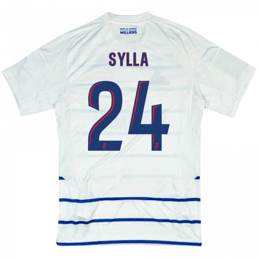 Niño Camiseta Abakar Sylla #24 Blanco Azul 2ª Equipación 2024/25 La Camisa Argentina