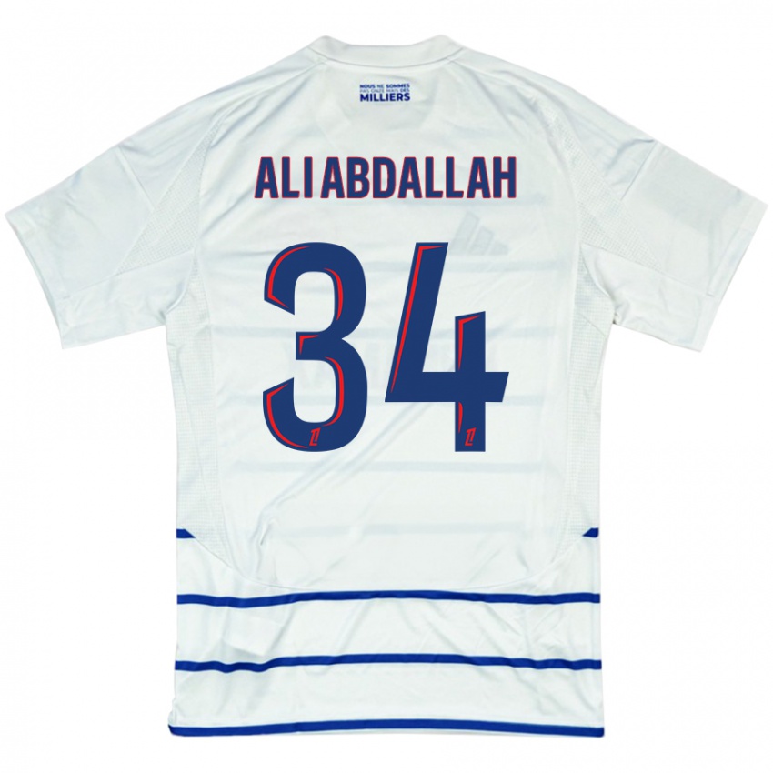 Niño Camiseta Aboubacar Ali Abdallah #34 Blanco Azul 2ª Equipación 2024/25 La Camisa Argentina