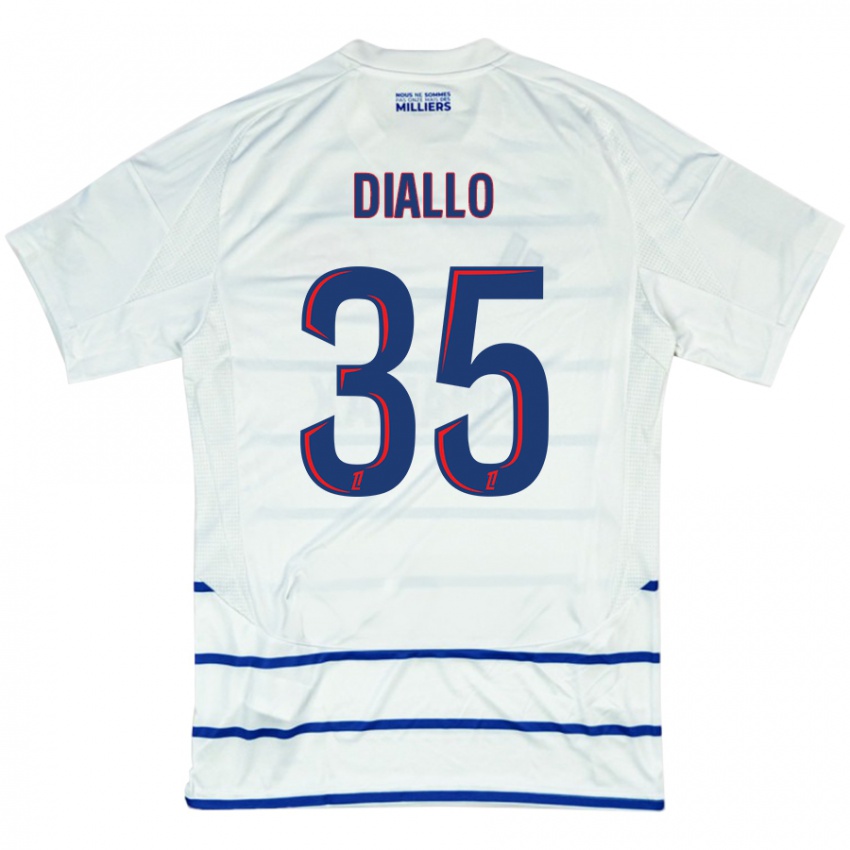 Niño Camiseta Tidiane Diallo #35 Blanco Azul 2ª Equipación 2024/25 La Camisa Argentina