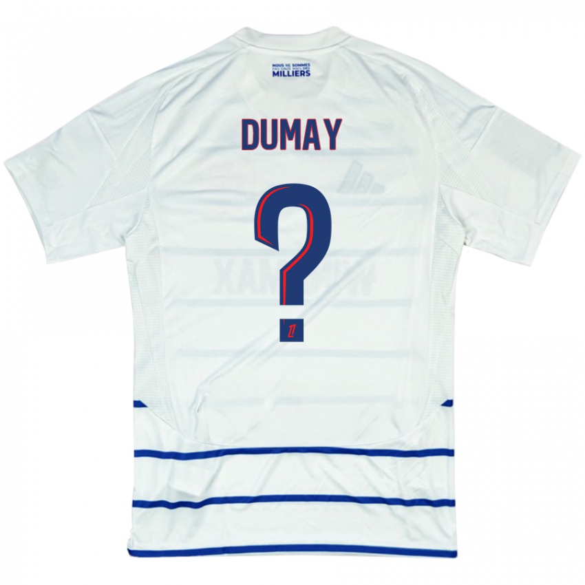 Niño Camiseta Yoann Dumay #0 Blanco Azul 2ª Equipación 2024/25 La Camisa Argentina