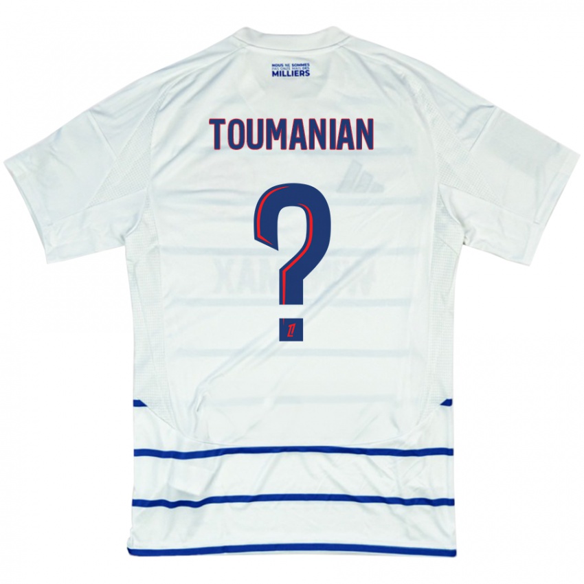 Niño Camiseta Anthony Toumanian #0 Blanco Azul 2ª Equipación 2024/25 La Camisa Argentina