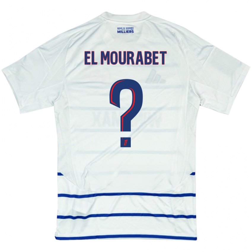 Niño Camiseta Samir El Mourabet #0 Blanco Azul 2ª Equipación 2024/25 La Camisa Argentina