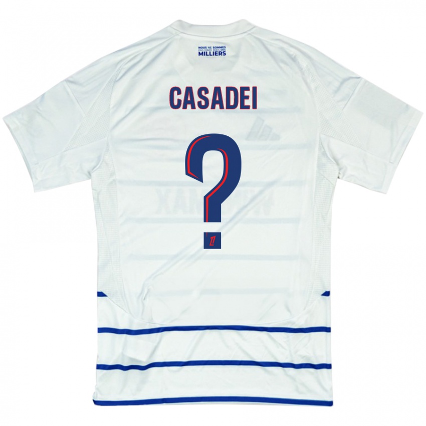 Niño Camiseta Alexis Casadei #0 Blanco Azul 2ª Equipación 2024/25 La Camisa Argentina