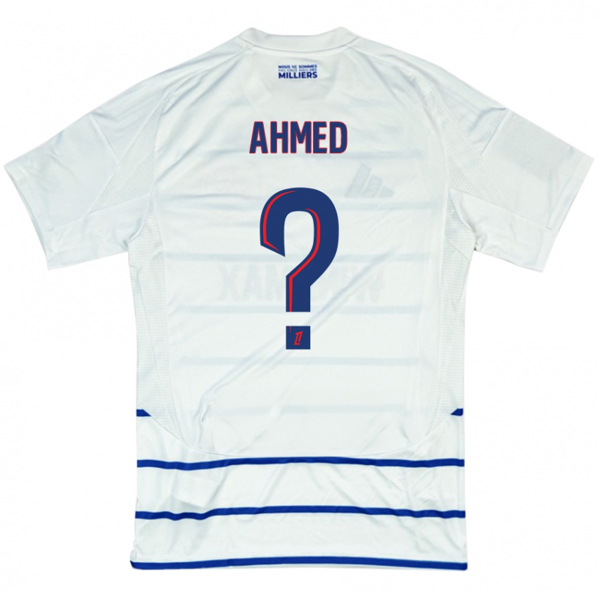 Niño Camiseta Aymeric Ahmed #0 Blanco Azul 2ª Equipación 2024/25 La Camisa Argentina