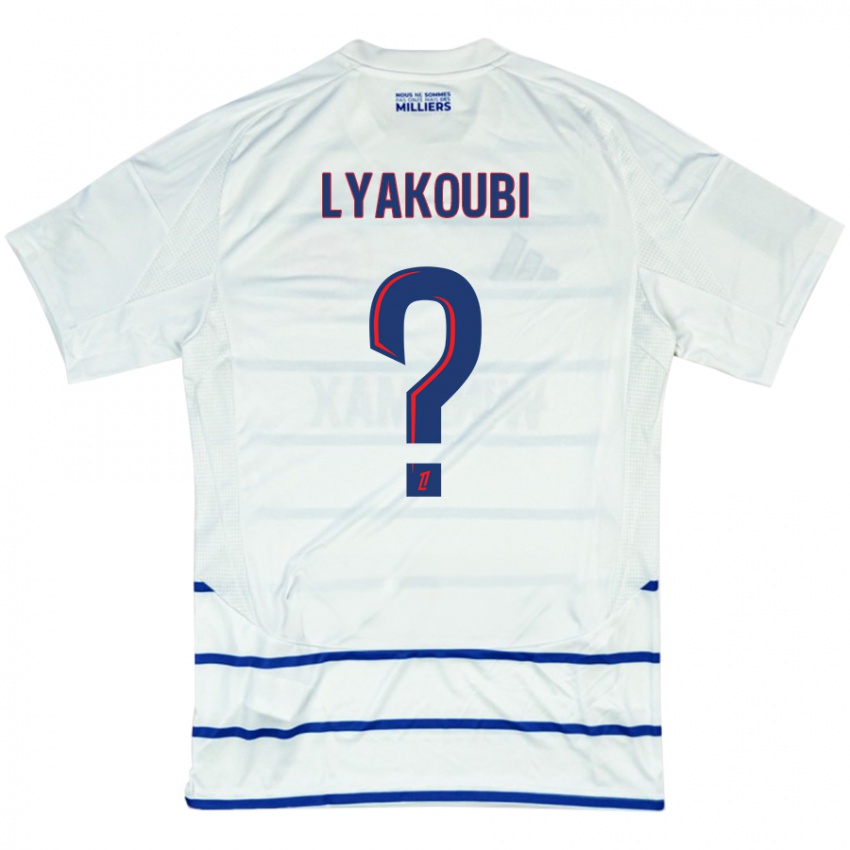 Niño Camiseta Oussama Lyakoubi #0 Blanco Azul 2ª Equipación 2024/25 La Camisa Argentina