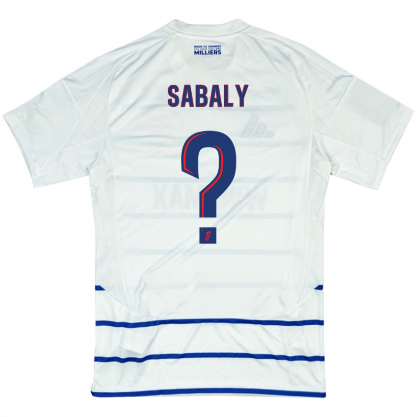 Niño Camiseta Idrissa Sabaly #0 Blanco Azul 2ª Equipación 2024/25 La Camisa Argentina