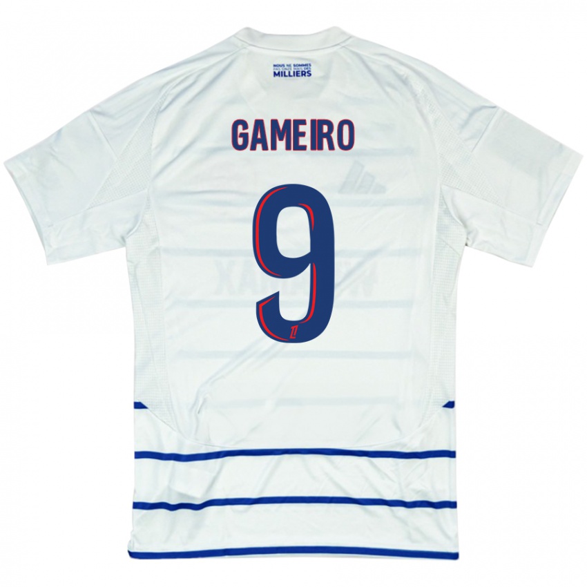 Niño Camiseta Kévin Gameiro #9 Blanco Azul 2ª Equipación 2024/25 La Camisa Argentina