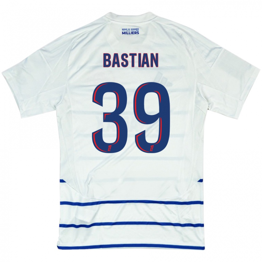 Niño Camiseta Maxime Bastian #39 Blanco Azul 2ª Equipación 2024/25 La Camisa Argentina