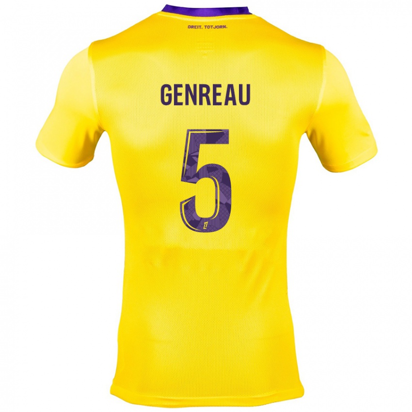 Niño Camiseta Denis Genreau #5 Amarillo Morado 2ª Equipación 2024/25 La Camisa Argentina