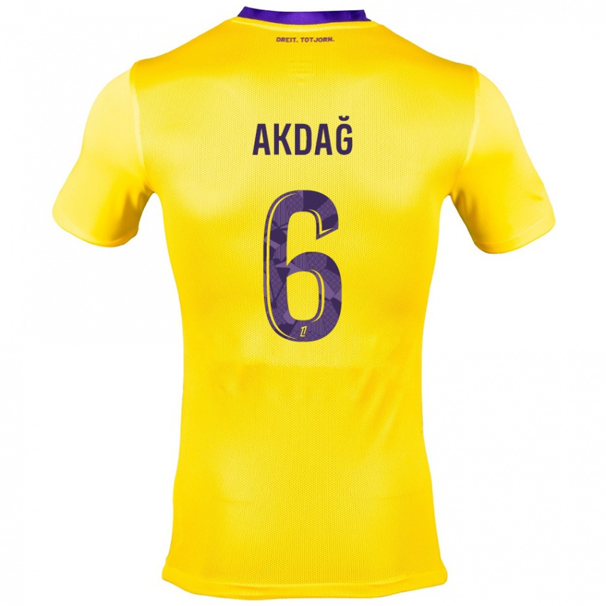 Niño Camiseta Ümit Akdağ #6 Amarillo Morado 2ª Equipación 2024/25 La Camisa Argentina