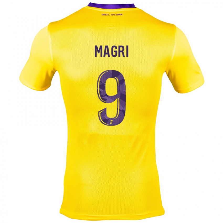 Niño Camiseta Frank Magri #9 Amarillo Morado 2ª Equipación 2024/25 La Camisa Argentina