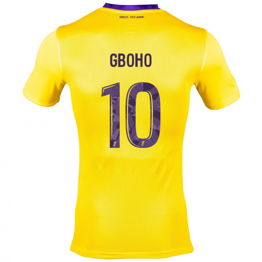 Niño Camiseta Yann Gboho #10 Amarillo Morado 2ª Equipación 2024/25 La Camisa Argentina