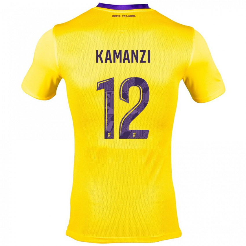 Niño Camiseta Warren Kamanzi #12 Amarillo Morado 2ª Equipación 2024/25 La Camisa Argentina