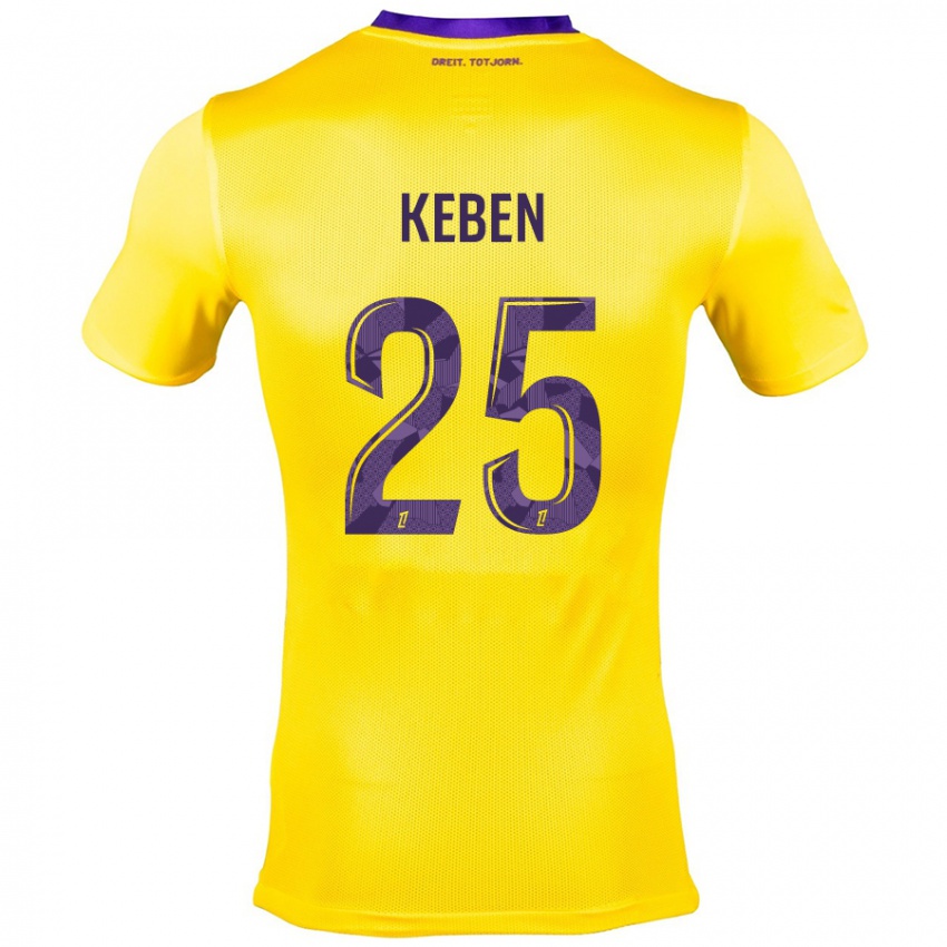 Niño Camiseta Kévin Keben #25 Amarillo Morado 2ª Equipación 2024/25 La Camisa Argentina