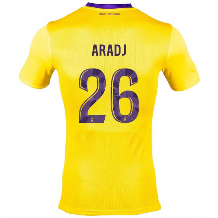 Niño Camiseta Ylies Aradj #26 Amarillo Morado 2ª Equipación 2024/25 La Camisa Argentina