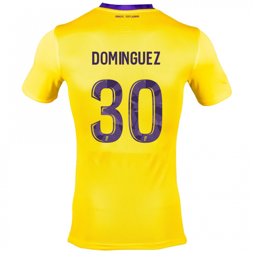 Niño Camiseta Álex Domínguez #30 Amarillo Morado 2ª Equipación 2024/25 La Camisa Argentina