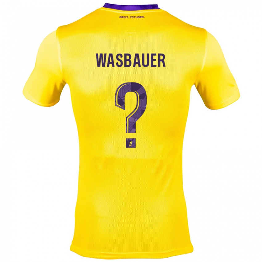 Niño Camiseta Nicolas Wasbauer #0 Amarillo Morado 2ª Equipación 2024/25 La Camisa Argentina