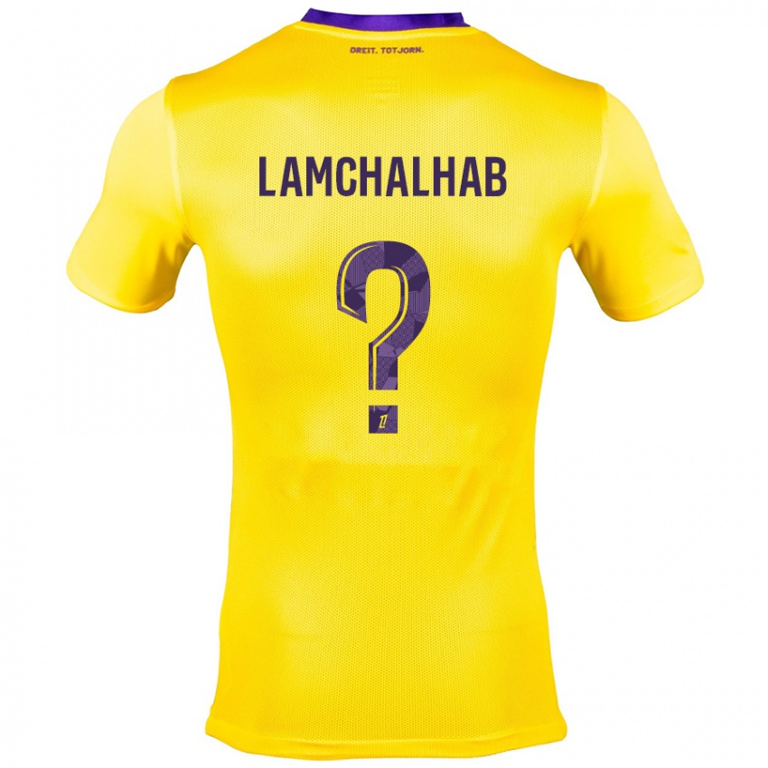 Niño Camiseta Merwan Lamchalhab #0 Amarillo Morado 2ª Equipación 2024/25 La Camisa Argentina