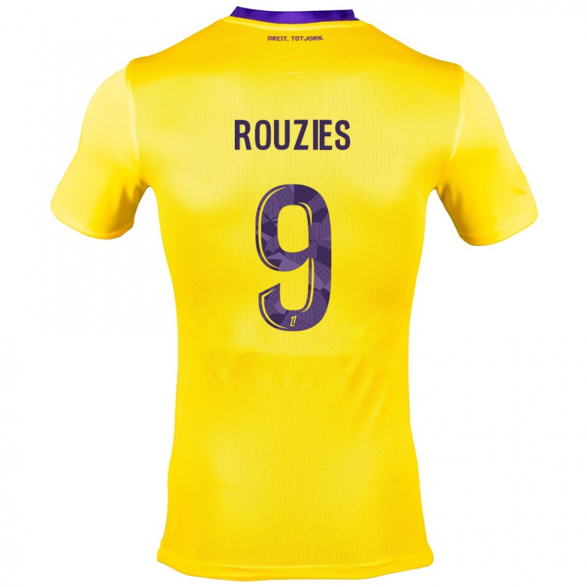 Niño Camiseta Manon Rouzies #9 Amarillo Morado 2ª Equipación 2024/25 La Camisa Argentina