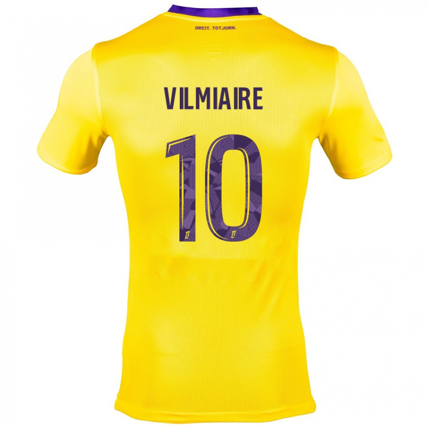 Niño Camiseta Kelly Vilmiaire #10 Amarillo Morado 2ª Equipación 2024/25 La Camisa Argentina