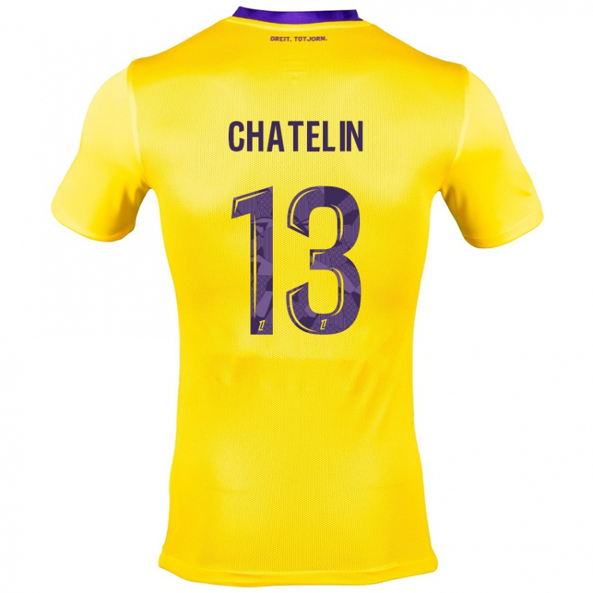 Niño Camiseta Delphin Chatelin #13 Amarillo Morado 2ª Equipación 2024/25 La Camisa Argentina