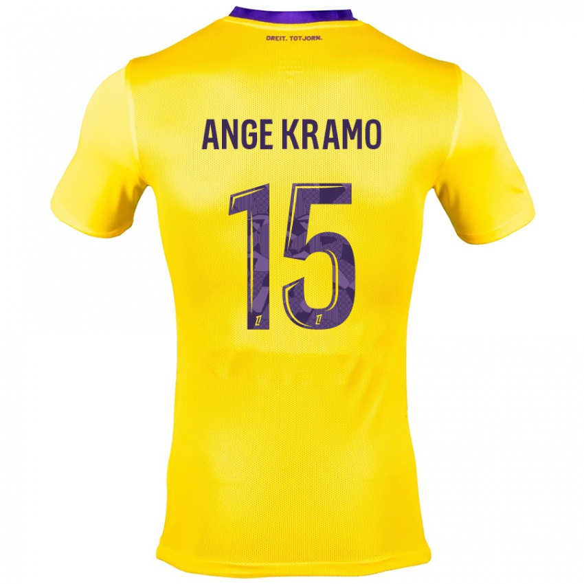 Niño Camiseta Marie Ange Kramo #15 Amarillo Morado 2ª Equipación 2024/25 La Camisa Argentina