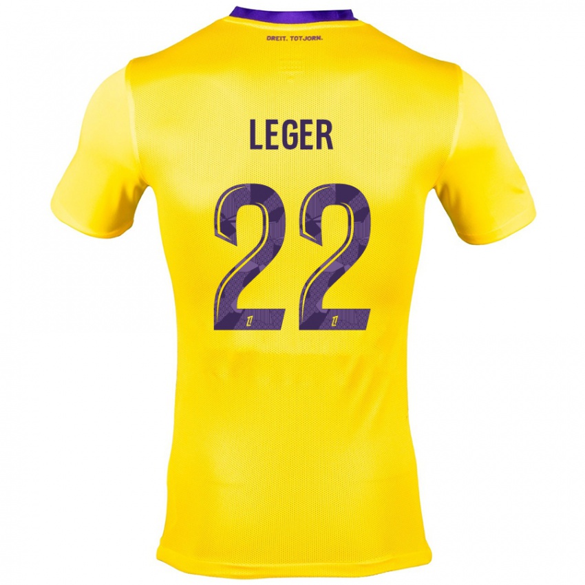 Niño Camiseta Christelle Léger #22 Amarillo Morado 2ª Equipación 2024/25 La Camisa Argentina