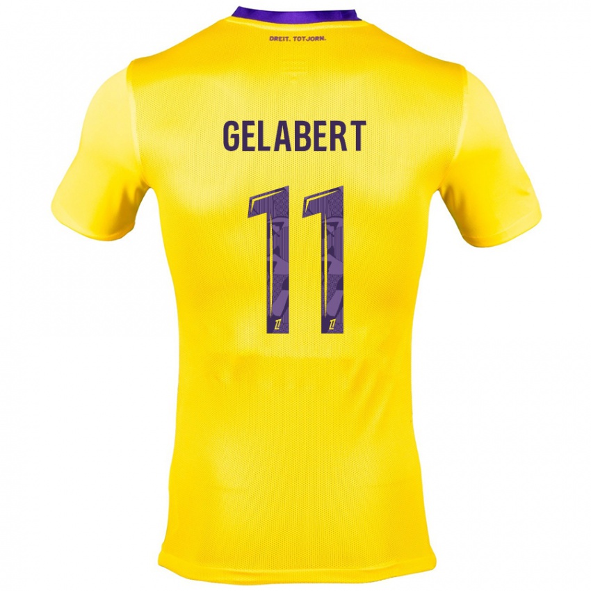 Niño Camiseta César Gelabert #11 Amarillo Morado 2ª Equipación 2024/25 La Camisa Argentina