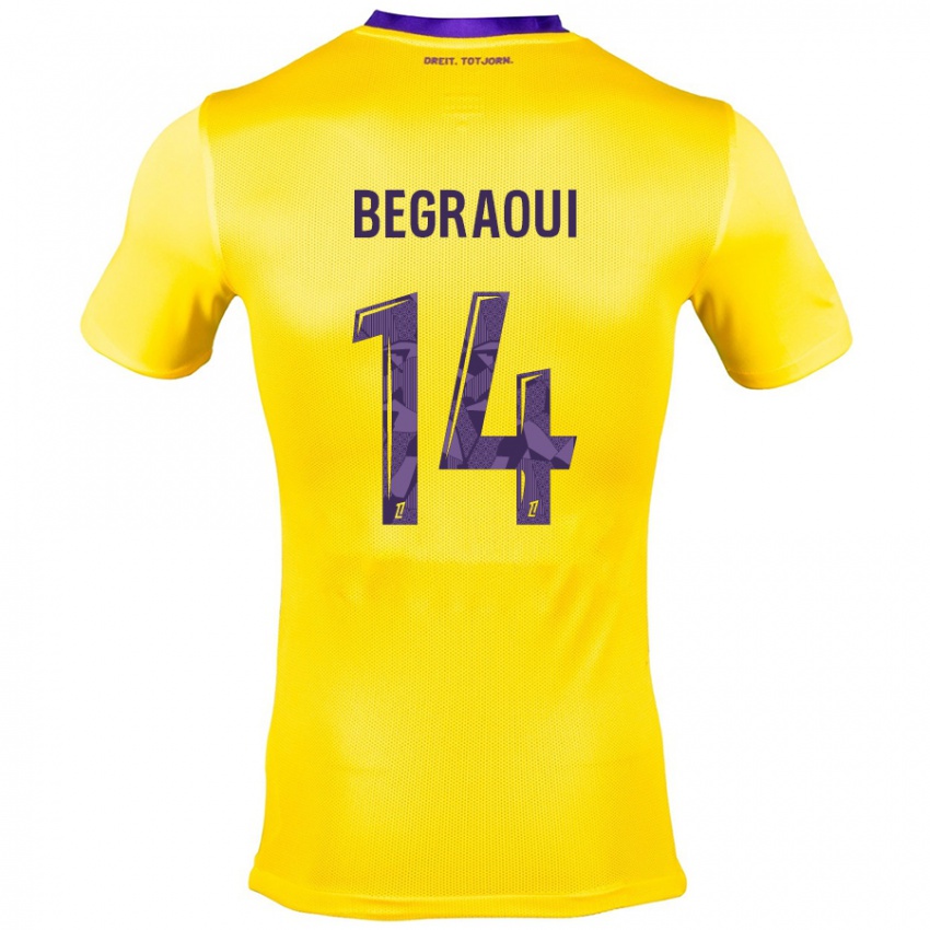 Niño Camiseta Yanis Begraoui #14 Amarillo Morado 2ª Equipación 2024/25 La Camisa Argentina