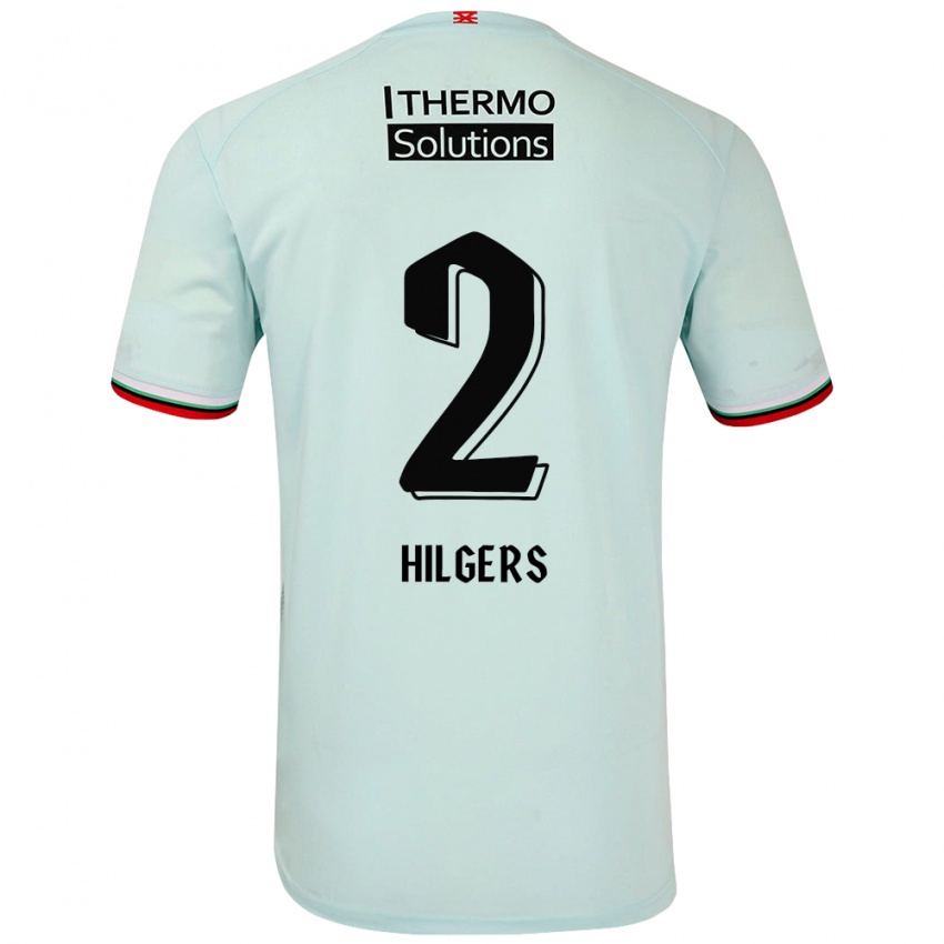 Niño Camiseta Mees Hilgers #2 Verde Claro 2ª Equipación 2024/25 La Camisa Argentina