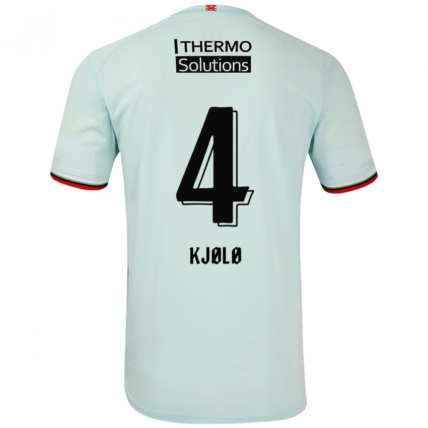 Niño Camiseta Mathias Kjølø #4 Verde Claro 2ª Equipación 2024/25 La Camisa Argentina