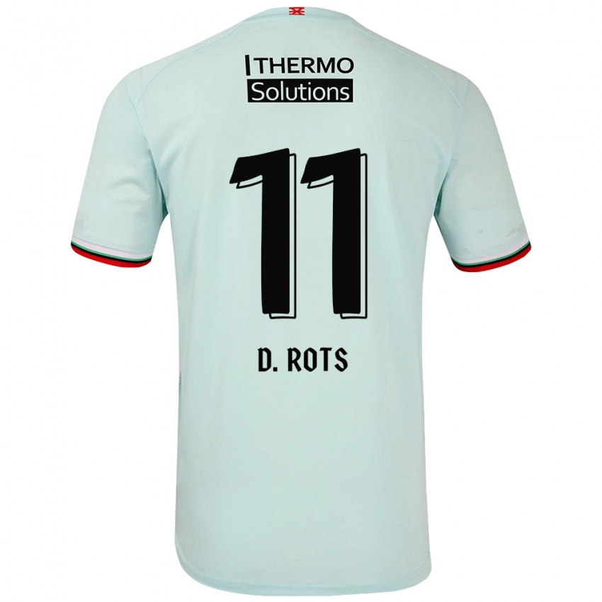 Niño Camiseta Daan Rots #11 Verde Claro 2ª Equipación 2024/25 La Camisa Argentina