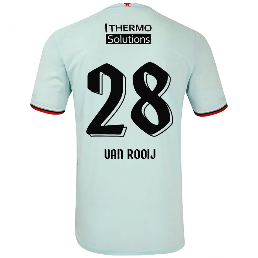 Niño Camiseta Bart Van Rooij #28 Verde Claro 2ª Equipación 2024/25 La Camisa Argentina