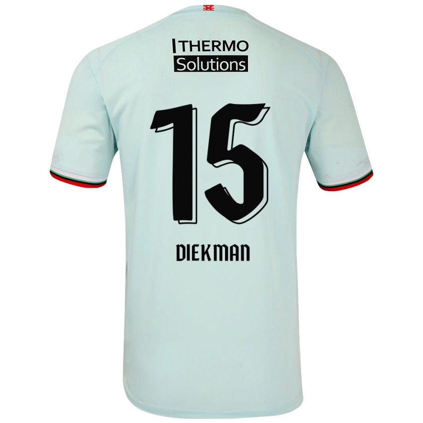 Niño Camiseta Jill Diekman #15 Verde Claro 2ª Equipación 2024/25 La Camisa Argentina