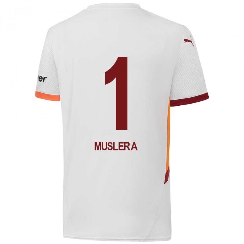 Niño Camiseta Fernando Muslera #1 Blanco Amarillo Rojo 2ª Equipación 2024/25 La Camisa Argentina