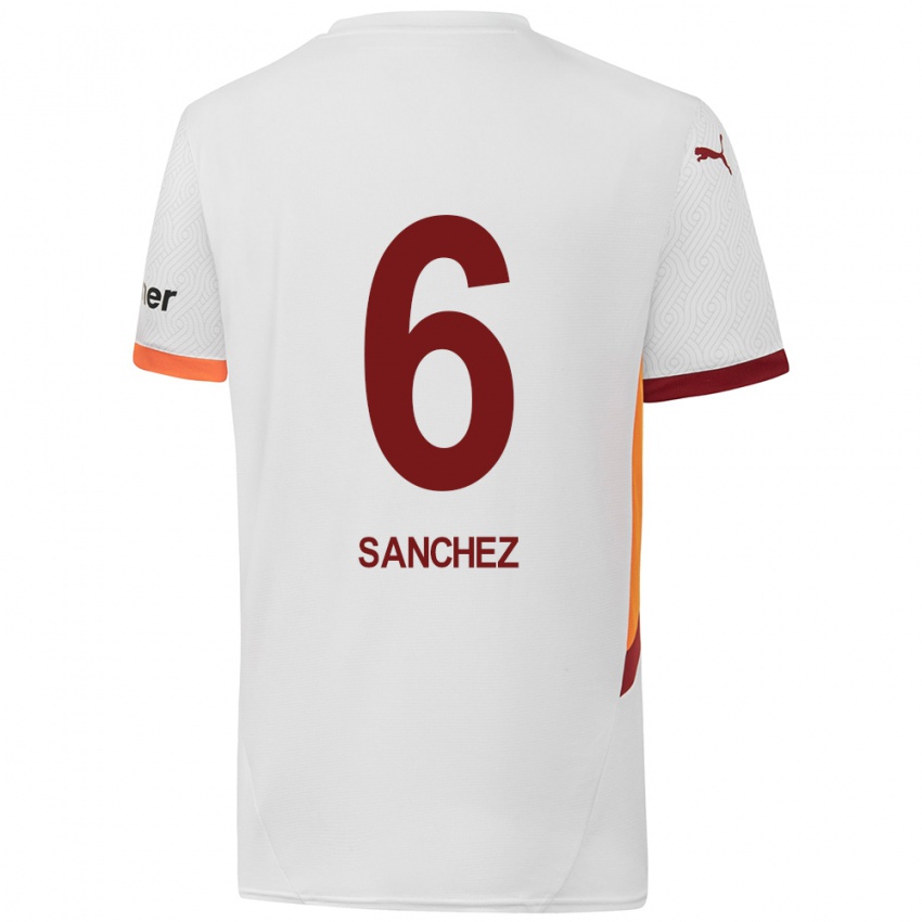 Niño Camiseta Davinson Sánchez #6 Blanco Amarillo Rojo 2ª Equipación 2024/25 La Camisa Argentina