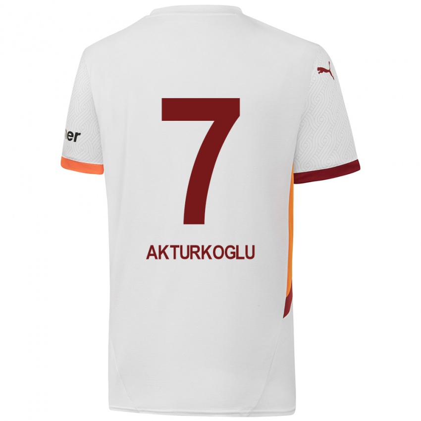 Niño Camiseta Kerem Aktürkoğlu #7 Blanco Amarillo Rojo 2ª Equipación 2024/25 La Camisa Argentina