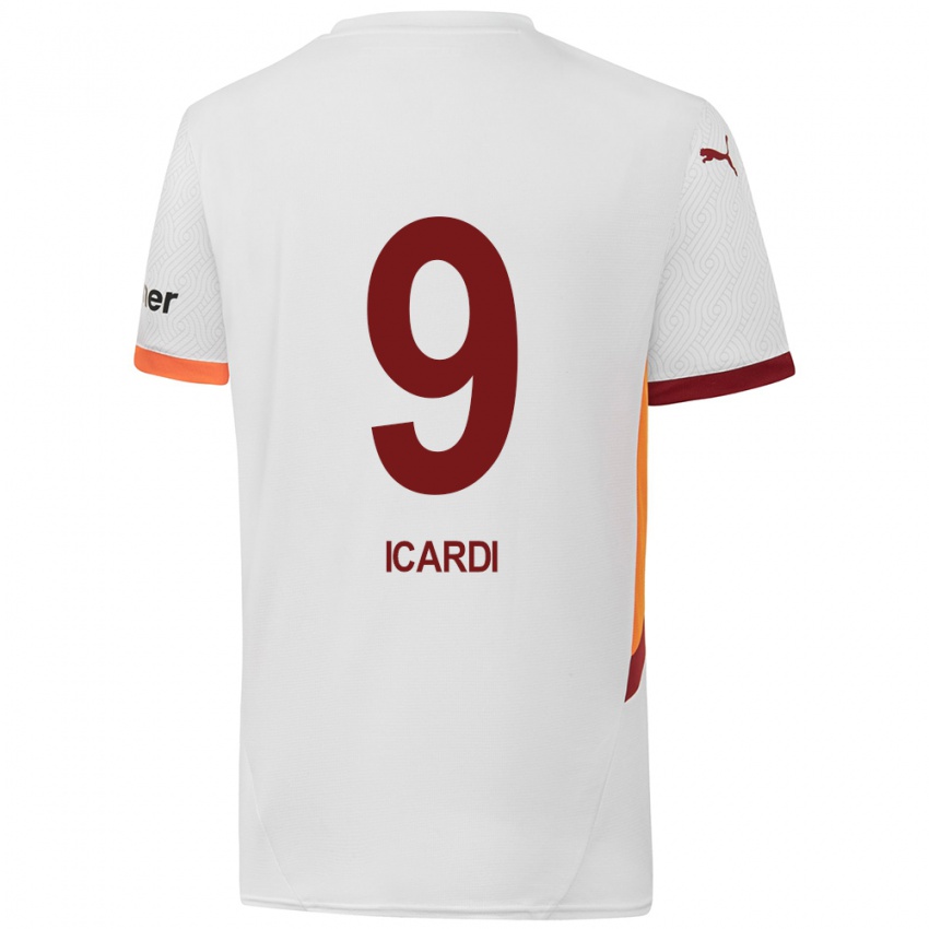 Niño Camiseta Mauro Icardi #9 Blanco Amarillo Rojo 2ª Equipación 2024/25 La Camisa Argentina