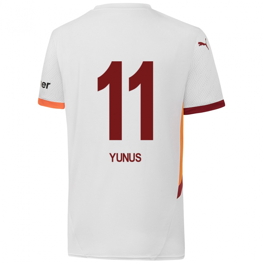 Niño Camiseta Yunus Akgün #11 Blanco Amarillo Rojo 2ª Equipación 2024/25 La Camisa Argentina