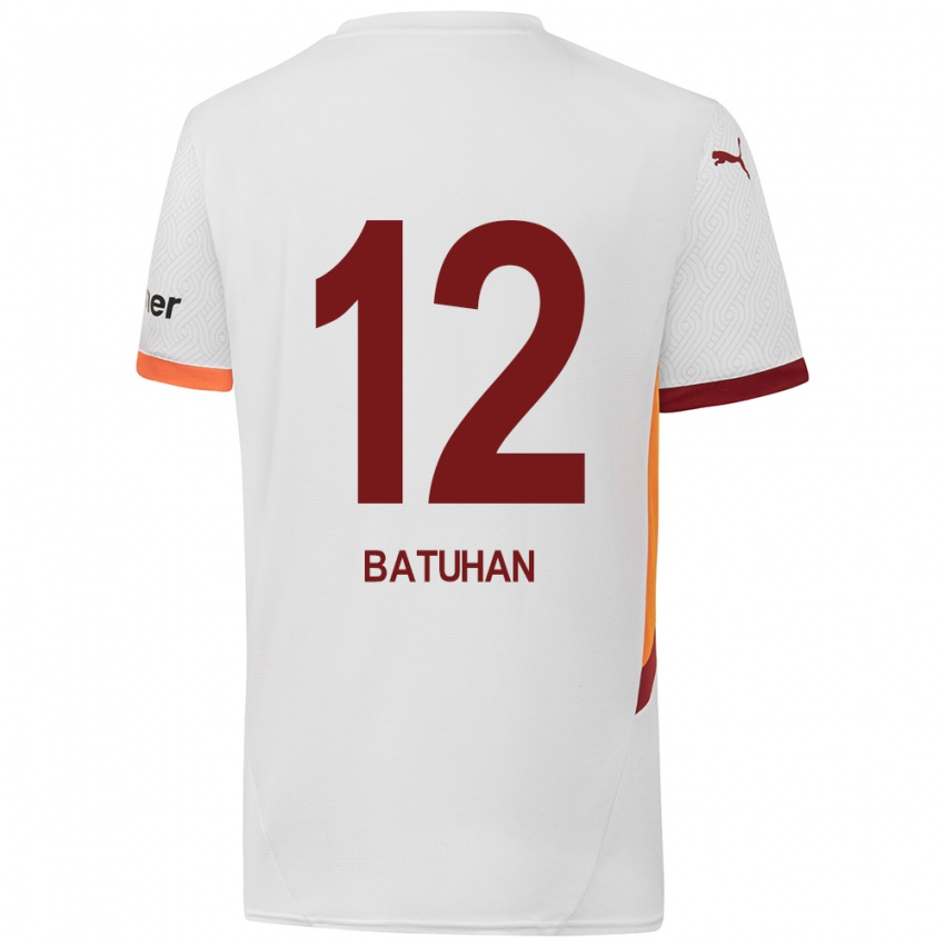 Niño Camiseta Batuhan Şen #12 Blanco Amarillo Rojo 2ª Equipación 2024/25 La Camisa Argentina