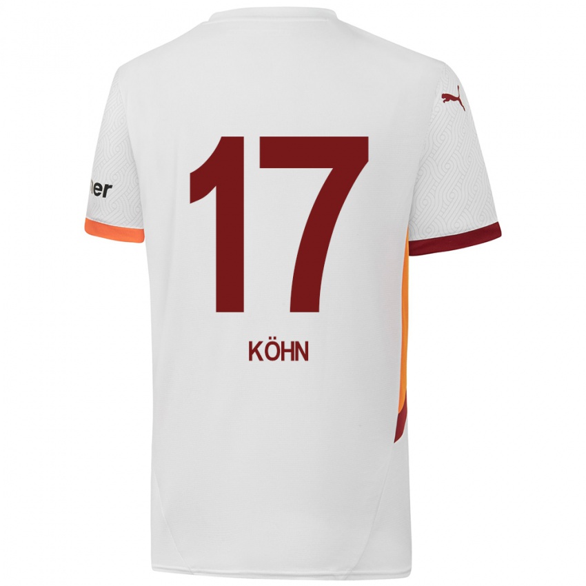 Niño Camiseta Derrick Köhn #17 Blanco Amarillo Rojo 2ª Equipación 2024/25 La Camisa Argentina