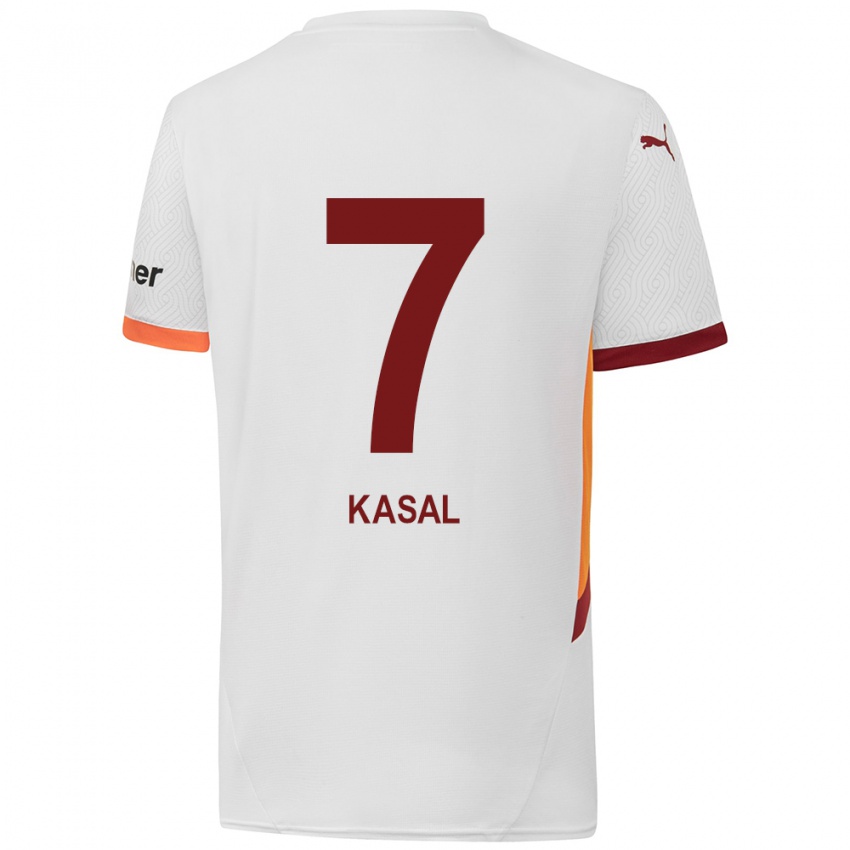 Niño Camiseta Yasin Kasal #7 Blanco Amarillo Rojo 2ª Equipación 2024/25 La Camisa Argentina