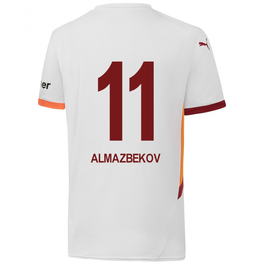 Niño Camiseta Beknaz Almazbekov #11 Blanco Amarillo Rojo 2ª Equipación 2024/25 La Camisa Argentina